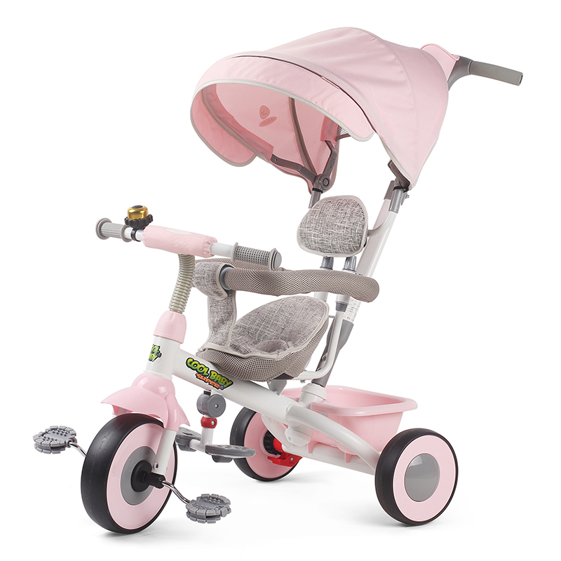 Trehjuling för småbarn med justerbar körstång 901Y (2)