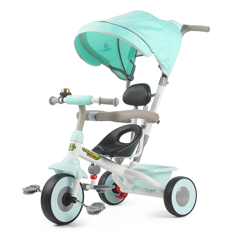 دراجة ثلاثية العجلات للأطفال بسن المشي مع قضيب دفع قابل للتعديل 901Y (3)